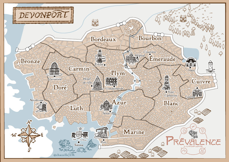 carte de la ville de Devonport