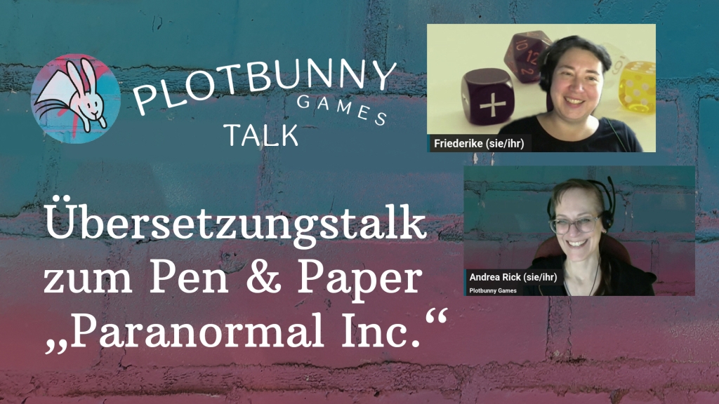 Thumbnail des Videos mit Friederike Bold und Andrea Rick (Plotbunny Games)