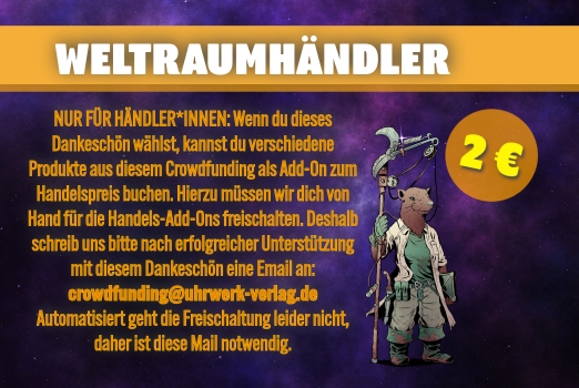 Weltraumhändler - 2 Euro - Dankeschön für Händler mit Anleitung im Bild