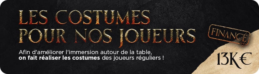 Les COSTUMES pour nos joueurs !