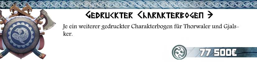 Allgemeine Prämie: Gedruckte Charakterbögen 3