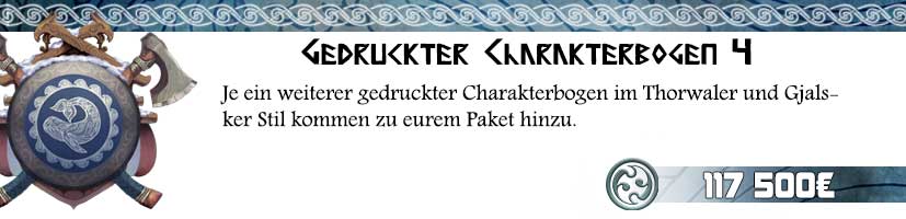Allgemeine Prämie: Gedruckte Charakterbögen 4