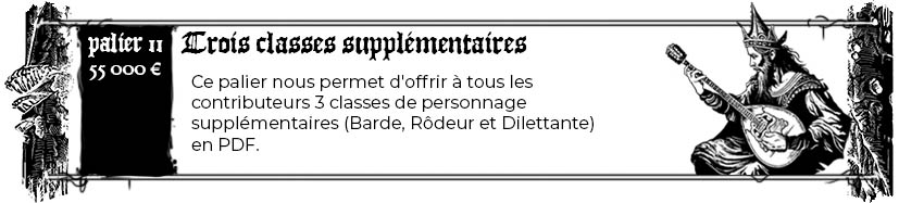 Palier 11 - 3 classes supplémentaires