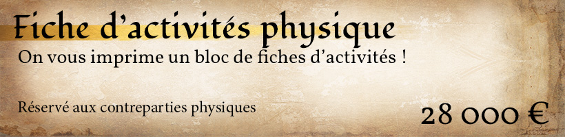 Fiches d'activité imprimées