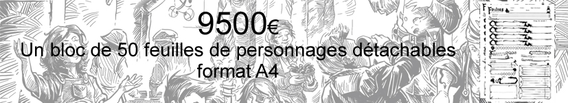Bloc de feuilles de personnages