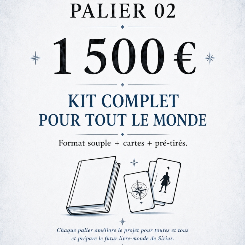 Palier 1D6 : Kit complet pour tous les backers : Scénarios + fiches pré-tirés + cartes