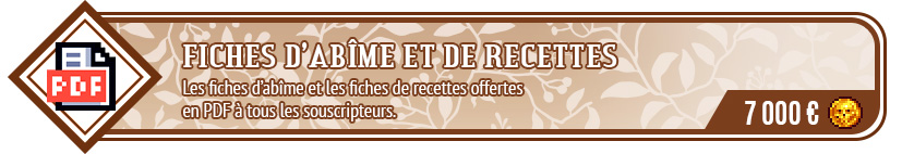 Fiches d’abîme et de recettes