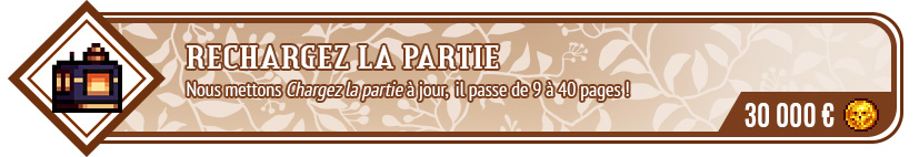 Rechargez la partie