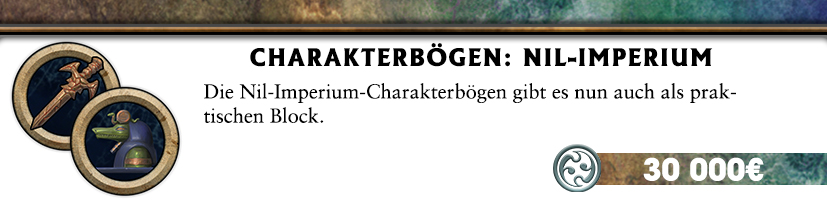 Charakterbögen: Nil-Imperium