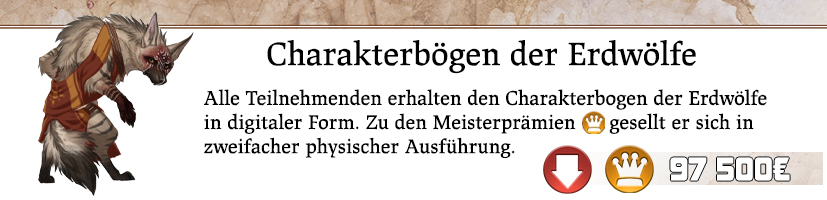 Zwei Charakterbögen im Design der Spezies X