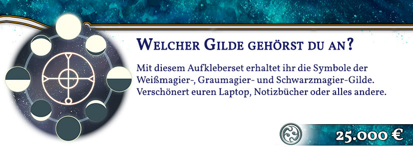 Aufkleberset - Gildensiegel Schwarze Gilde, Graue Gilde, Weiße Gilde