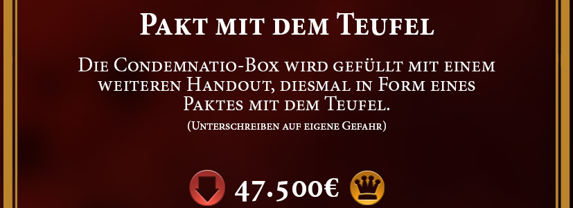 Handout Teufelspakt in Condemnatio-Box