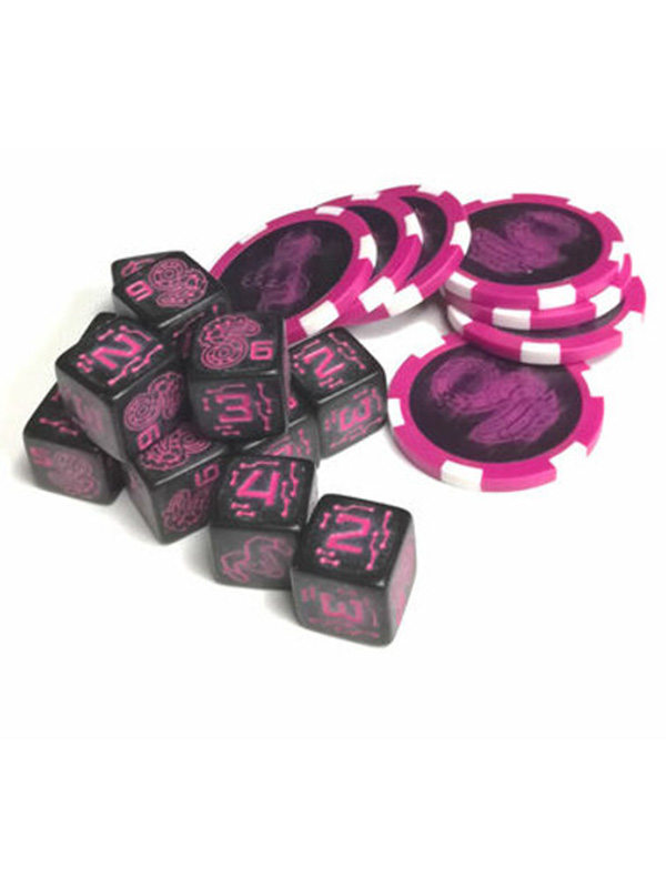 Dice & Edge Tokens / Dés et jetons (violets)