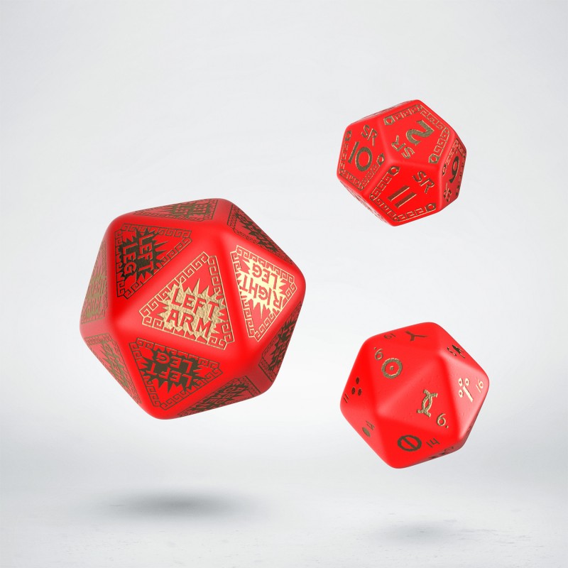Set de dés : set de 3 dés rouge & or