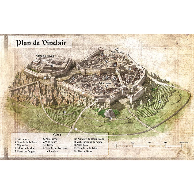 Carte en tissu : Vinclair (64x80 cm)