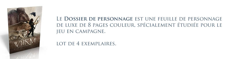 Dossiers de personnage (x4)