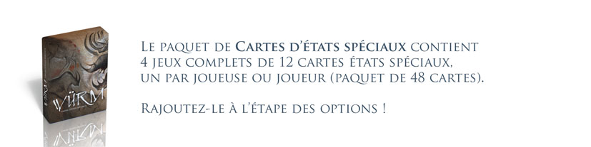 Paquet de cartes d'état spéciaux