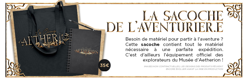 La Sacoche de l'aventurier.e (Tote bag, bloc note & stylo Aetherion)