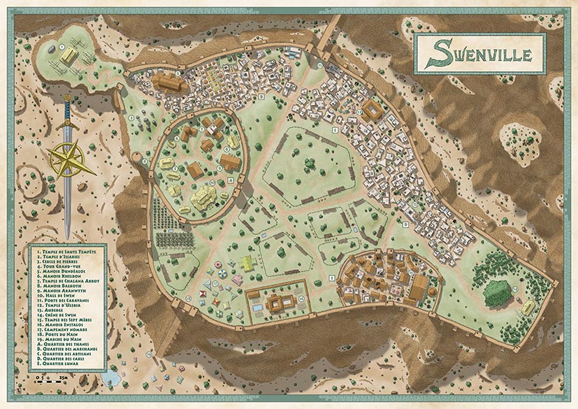 Carte en tissu : Swenville (64x80 cm)