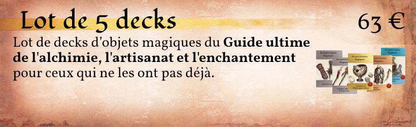 5 decks Recueils d'objets magiques