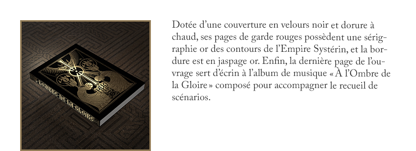 Recueil de scénario : à l'ombre de la gloire - Collector