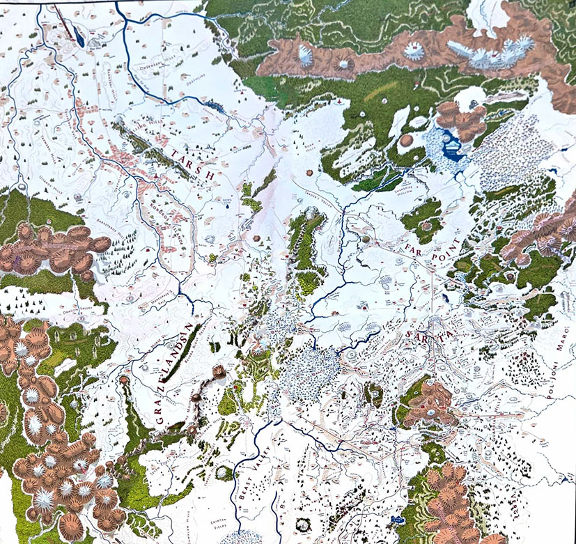 Nouvelle carte en tissu : La Passe du Dragon détaillée (70cm x 70 cm)
