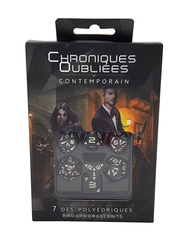 Chroniques Oubliées Contemporain - Set de 7 dés COC phosphorescents