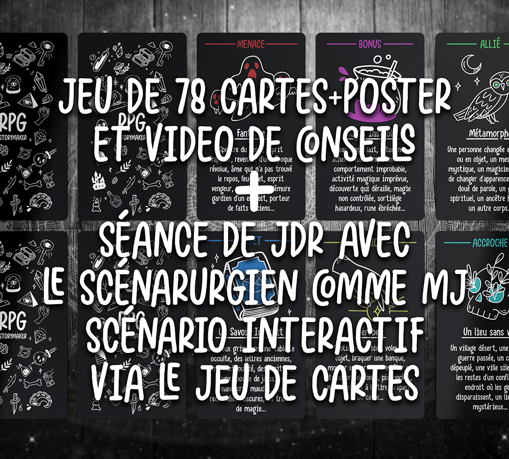 Deck de 78 cartes version papier + Poster + Vidéos de conseils + Séance JDR