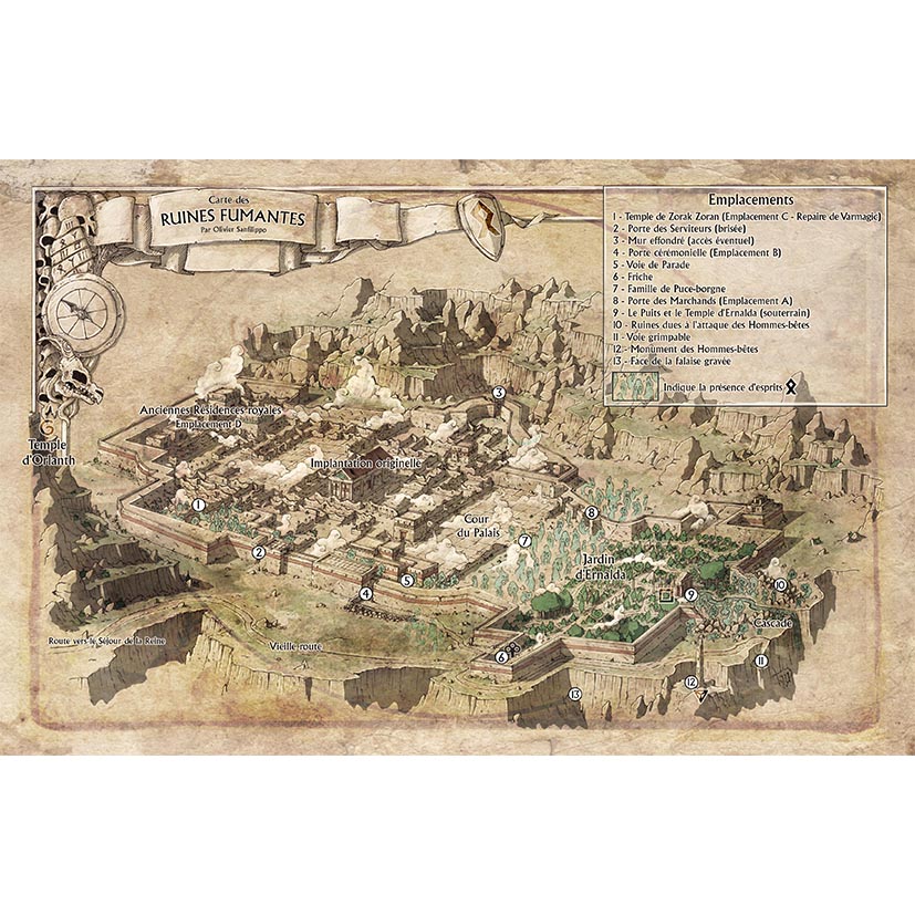 Carte en tissu : Les Ruines Fumantes
