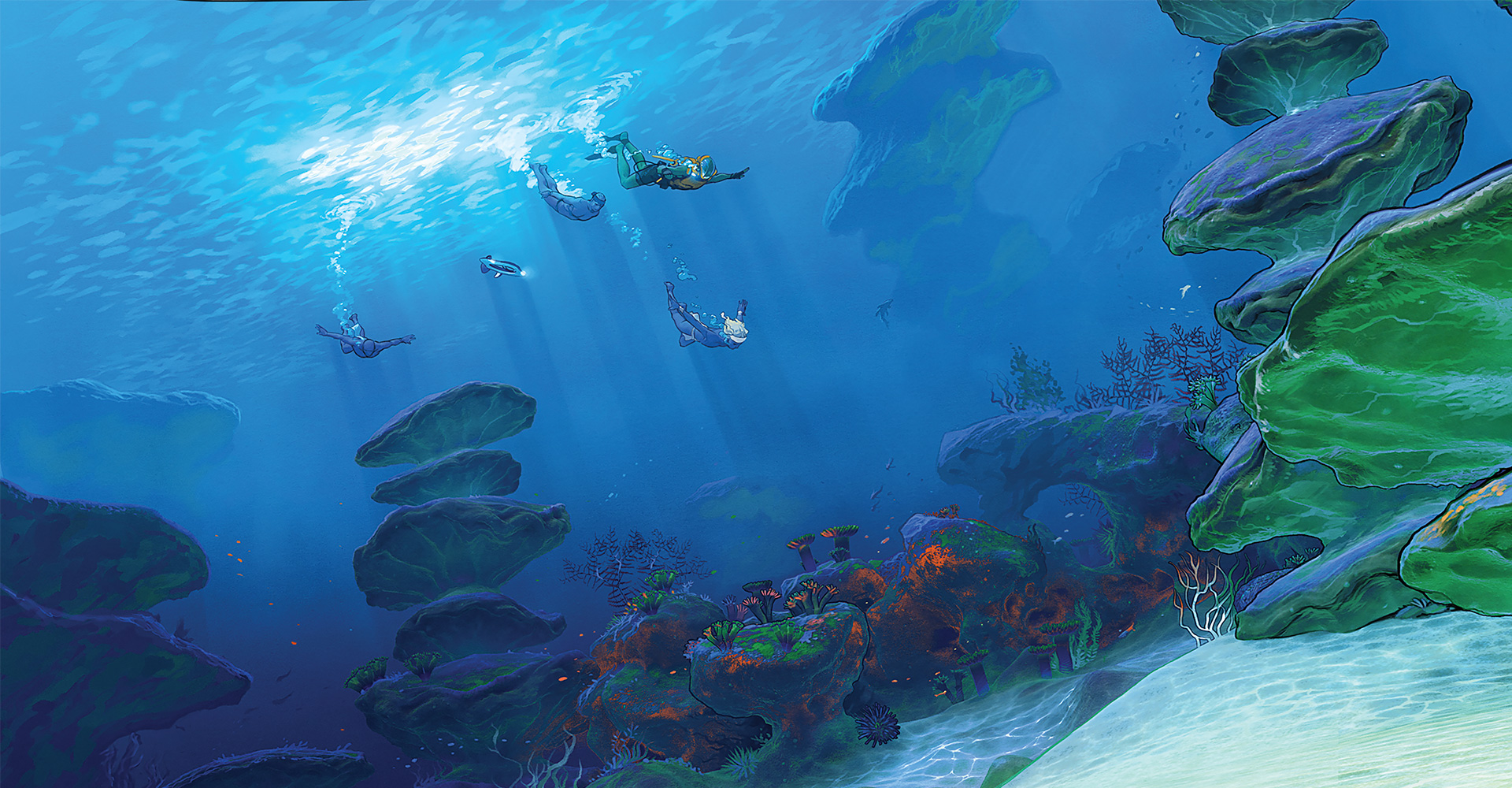 background AQUABLUE, le jeu d'aventures
