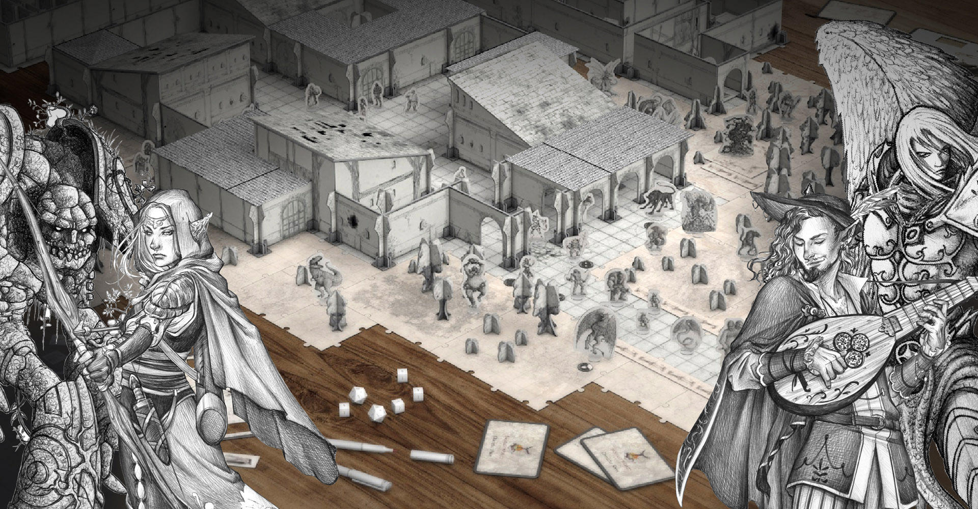 background Fantasy World Creator: Dungeon & Town - 3D modular system