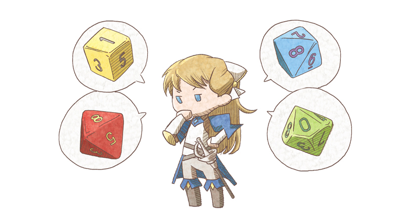 Personnage et dés 