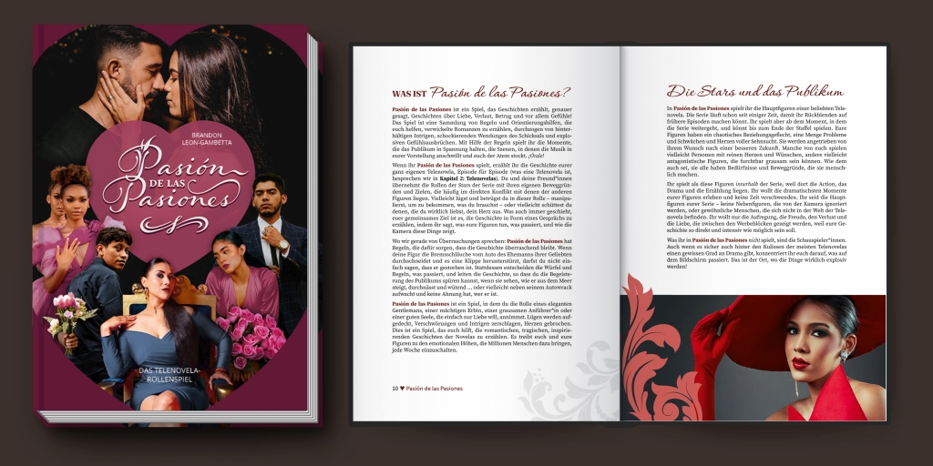 Mockup Cover und Doppelseite Was ist Pasión de las Pasiones?